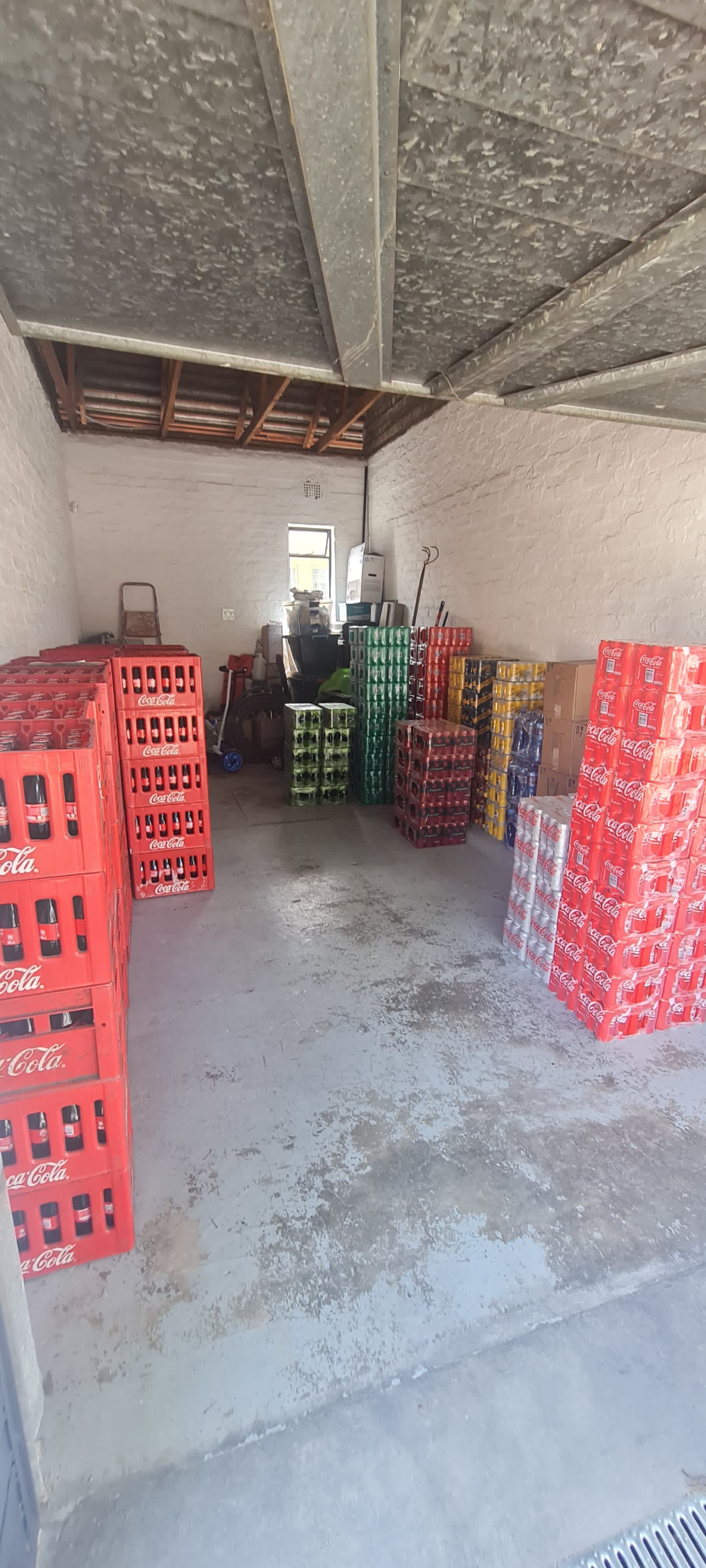 Garage stock room during initial operations
