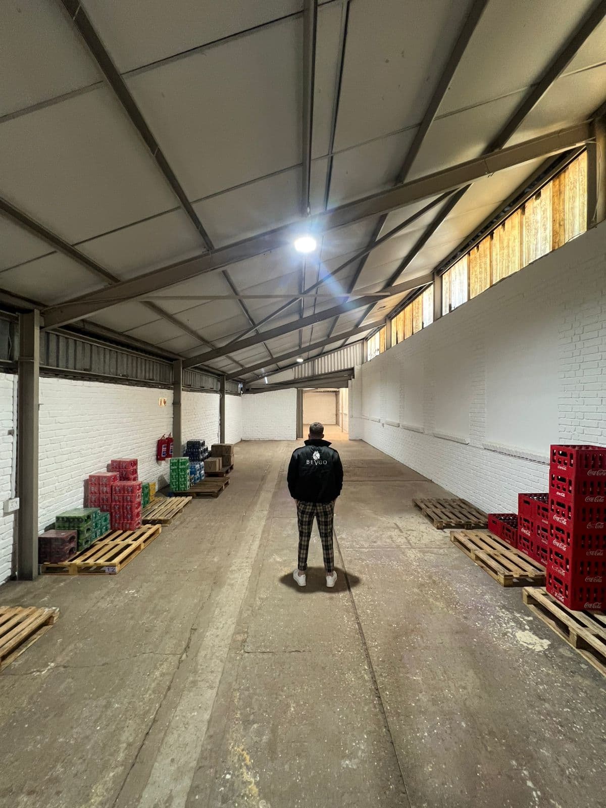 Large warehouse floor representing Bevgo's operational growth